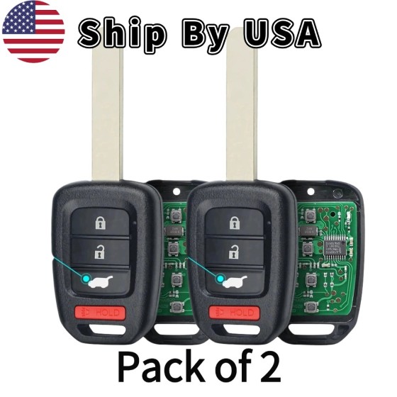 Honda CR-V Civic 4 Button Remote Head Key w/ Hatch 2017-2022 For MLBHLIK6-1TA | Aftermarket